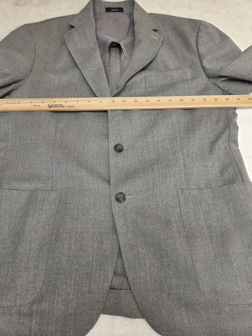 Vince Men's Drago 14.5 Micron Wool Light Gray Italian Sport Coat Blazer (42R)